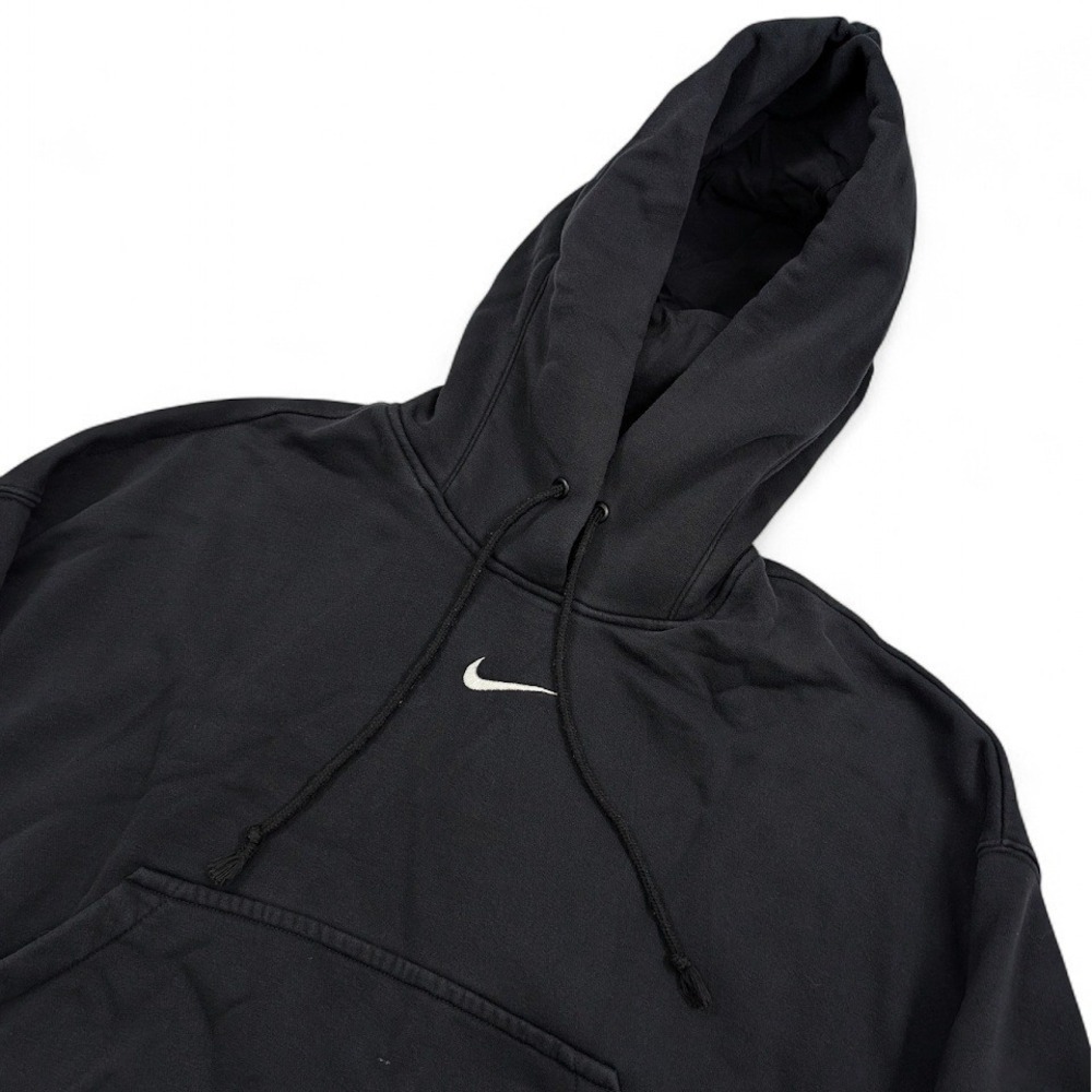 Y2K Nike Center‎ Swoosh Hoodie Mens XS Black Boxy 2007 Sportswear Casual Active